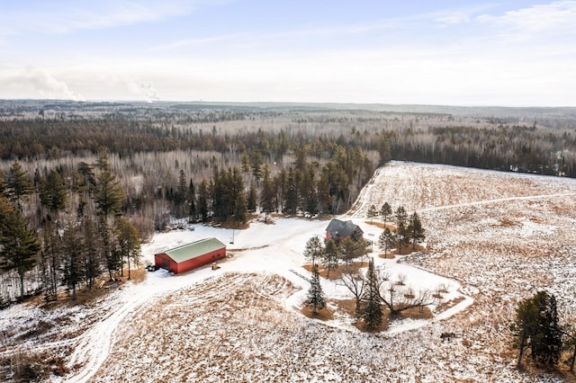 view of snowy aerial view