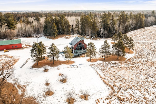 view of snowy aerial view