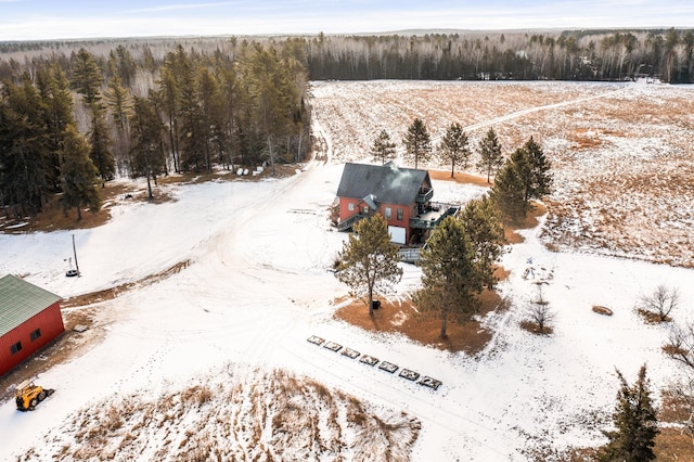 view of snowy aerial view