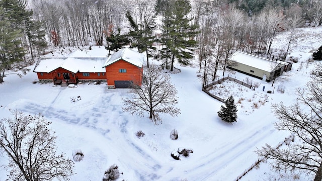 view of snowy aerial view