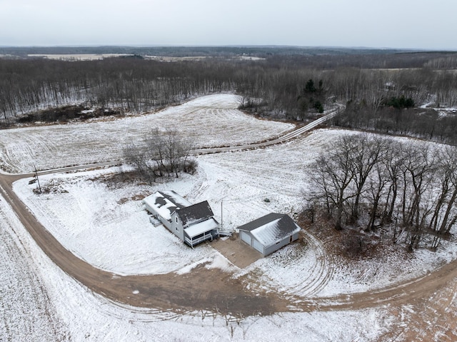 view of snowy aerial view