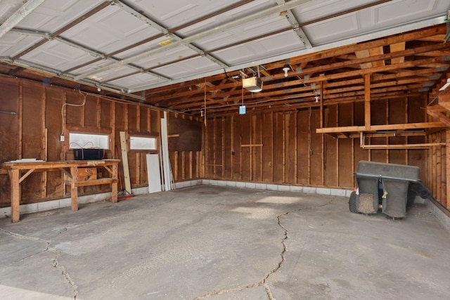 garage featuring a garage door opener