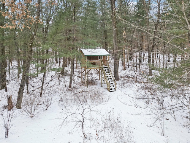 view of snowy yard