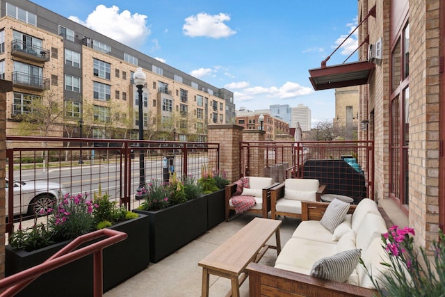 balcony with an outdoor hangout area