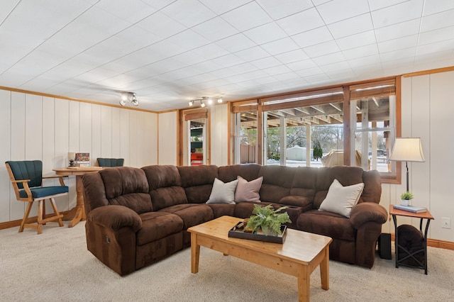 view of carpeted living area