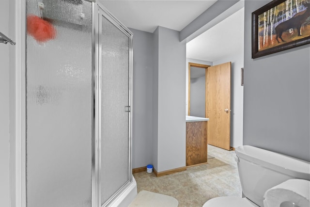 19018 Troy St NW, Elk River, MN 55330 - bathroom featuring a stall shower, tile patterned floors, and vanity