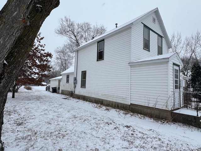 view of snowy exterior