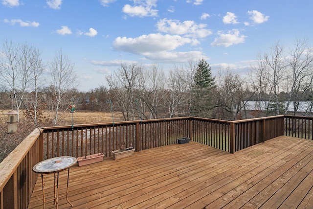 wooden terrace with a water view