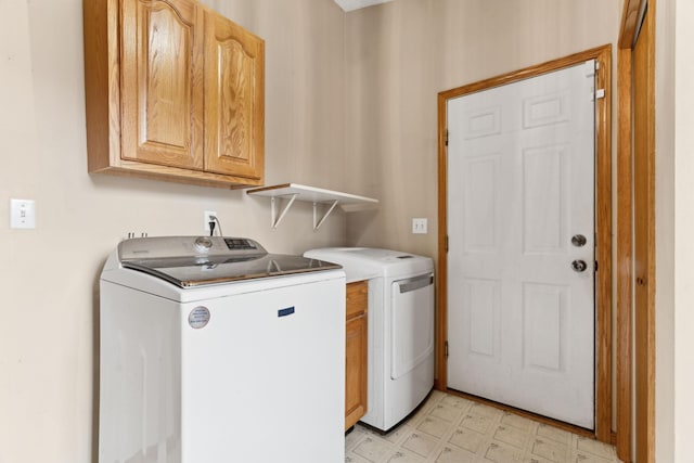 laundry area featuring cabinets and washer and dryer