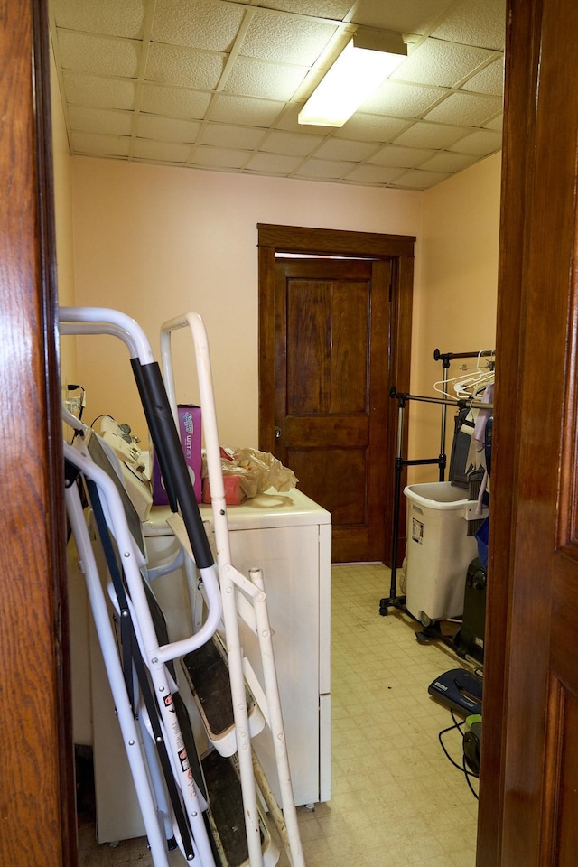 laundry area with light floors and laundry area