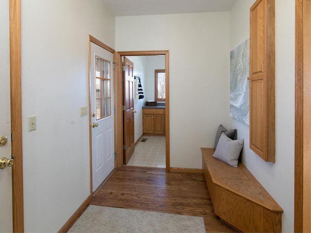 interior space with light hardwood / wood-style floors