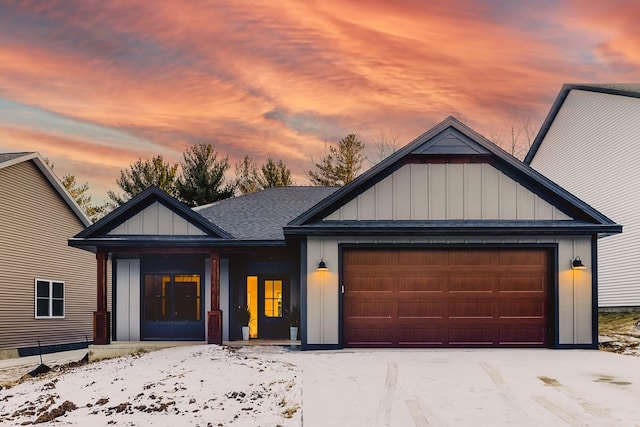 view of front of home featuring a garage