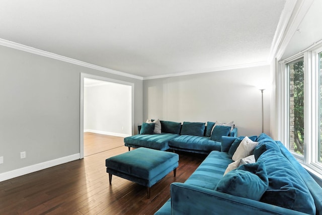 8385 Pleasant View Dr, Mounds View, MN 55112 - living area featuring crown molding and wood finished floors