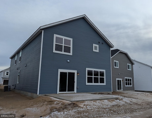 back of house featuring a patio and central AC