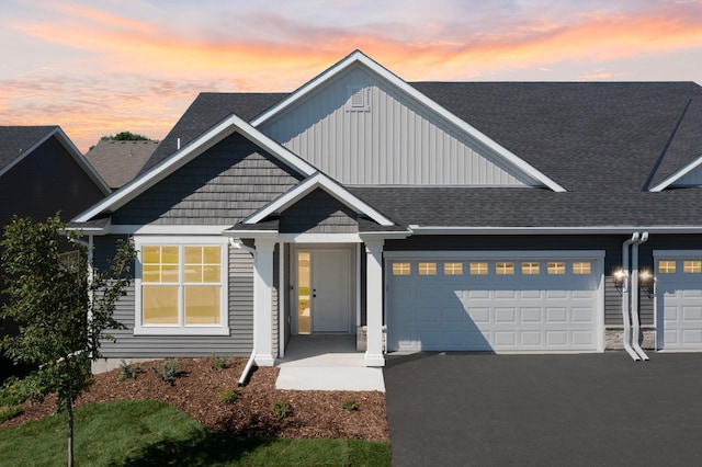 view of front of house with a garage