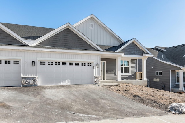 view of front of home with a garage