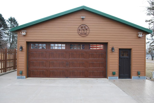 view of garage