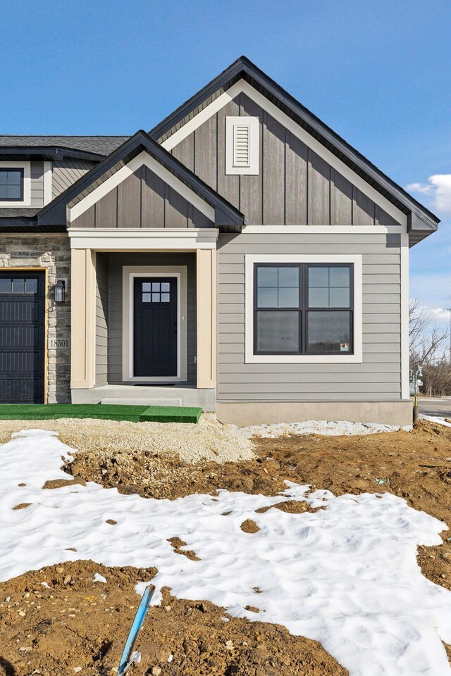 view of front of property with board and batten siding