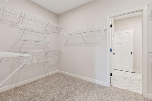 spacious closet with carpet floors