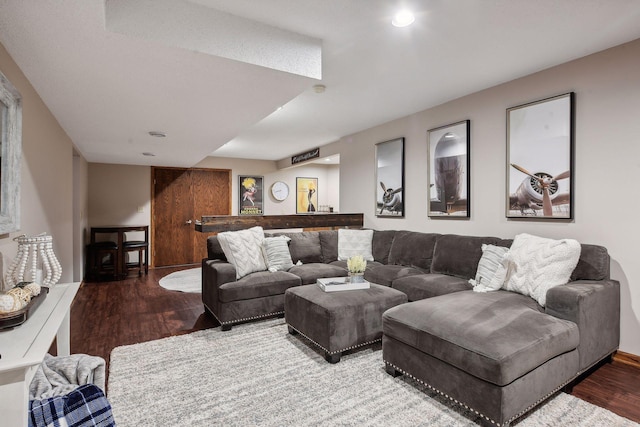 living room featuring hardwood / wood-style flooring