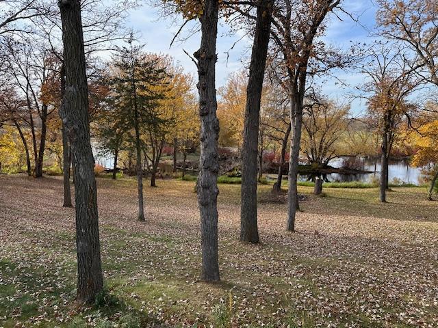 view of yard with a water view