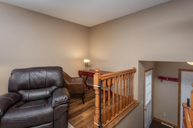 sitting room featuring hardwood / wood-style floors