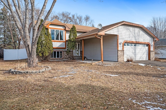 view of front of home with a garage