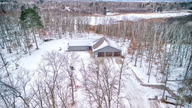 view of snowy aerial view