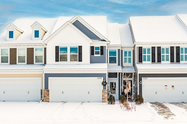 view of property with a garage