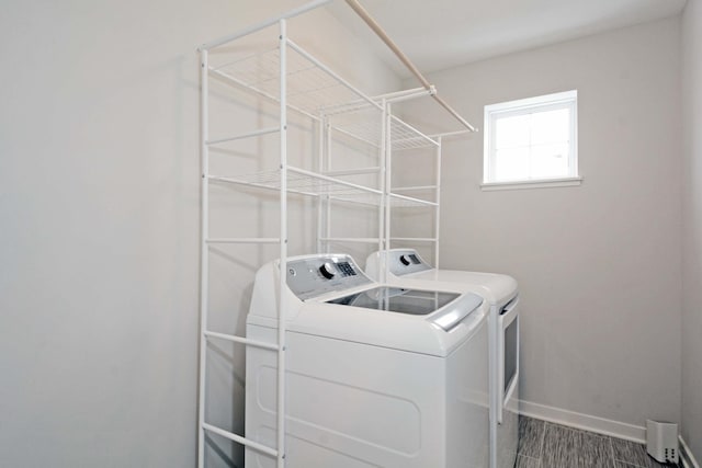 laundry area featuring washing machine and dryer