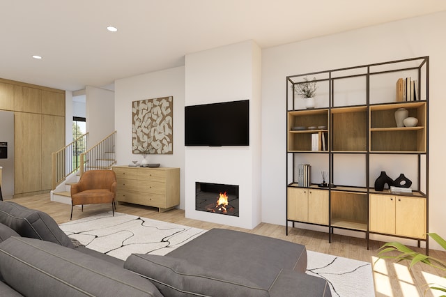 living room featuring light hardwood / wood-style floors