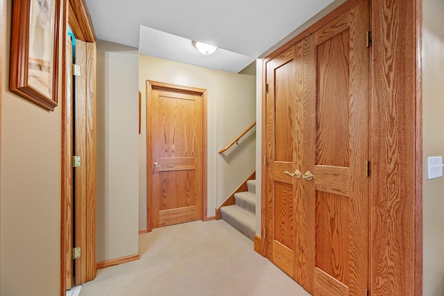 4167 Hallgren Ln, Excelsior, MN 55331 - hall featuring carpet flooring, baseboards, and stairway