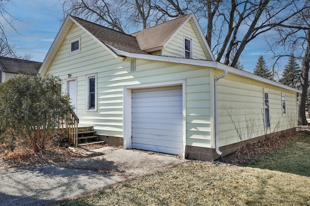 view of garage