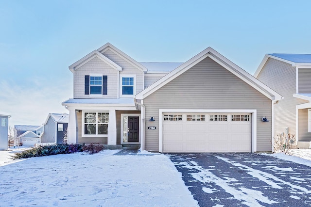 view of front facade with a garage