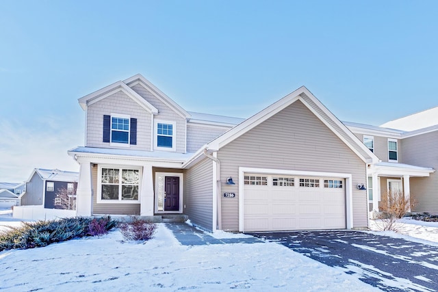 view of front of property featuring a garage