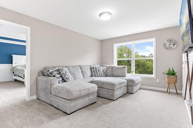 living room with light carpet