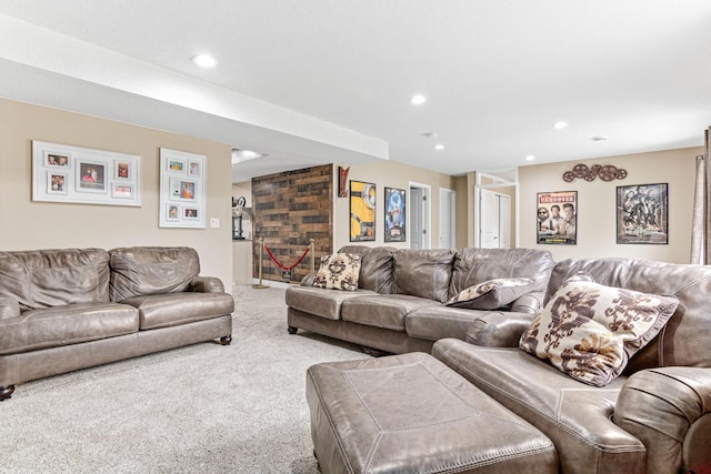 living room featuring carpet floors