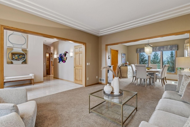 view of carpeted living room