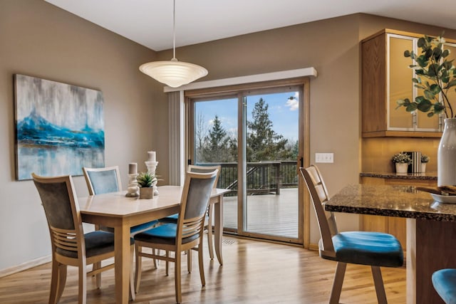 dining room featuring light wood-type flooring