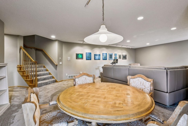 view of carpeted dining room