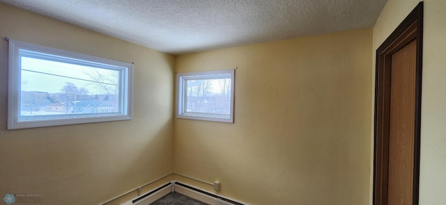 empty room with a textured ceiling