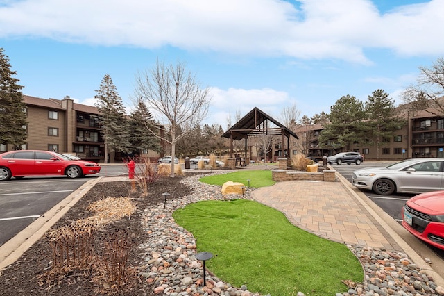 view of yard with a gazebo