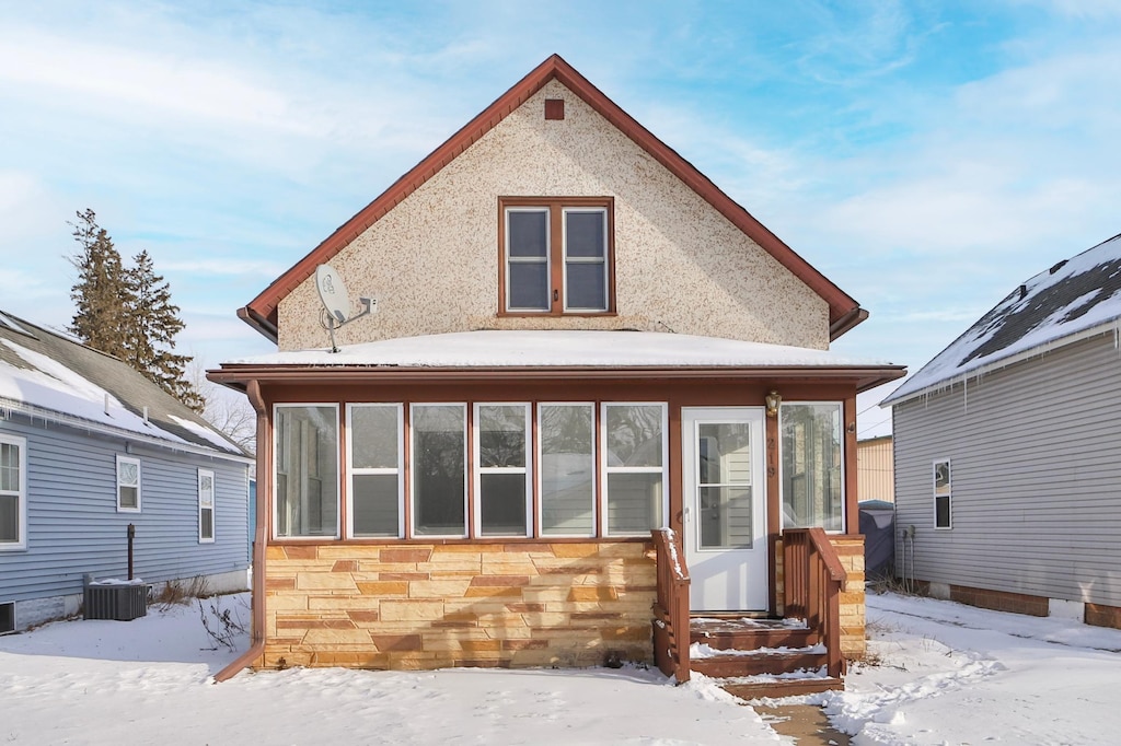 219 Irene Ave, Ironton, MN 56455 - view of snow covered back of property