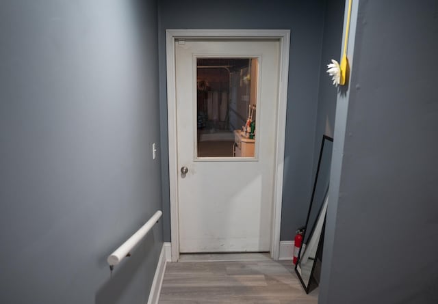 interior space featuring light wood-type flooring