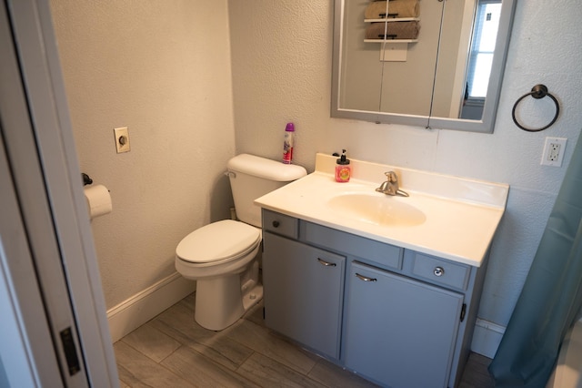 bathroom with toilet and vanity