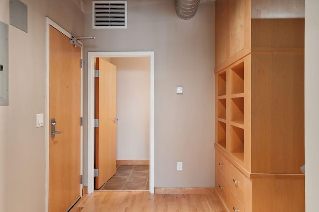 hall featuring light hardwood / wood-style flooring