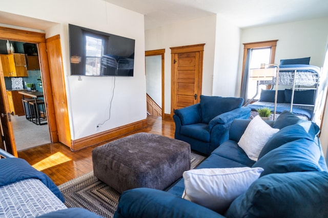 living room featuring hardwood / wood-style floors