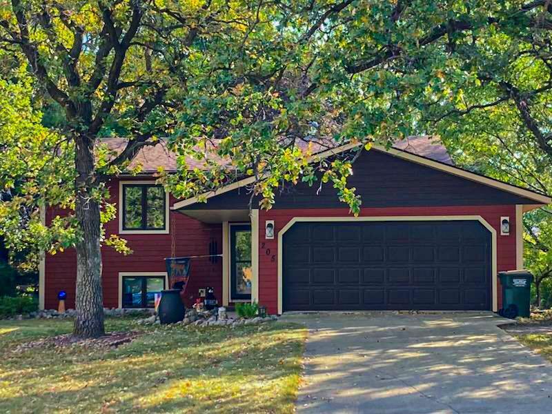 split level home with a garage