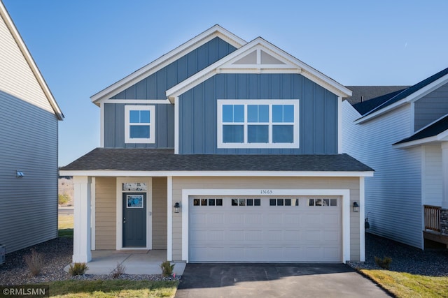 view of front of house with a garage