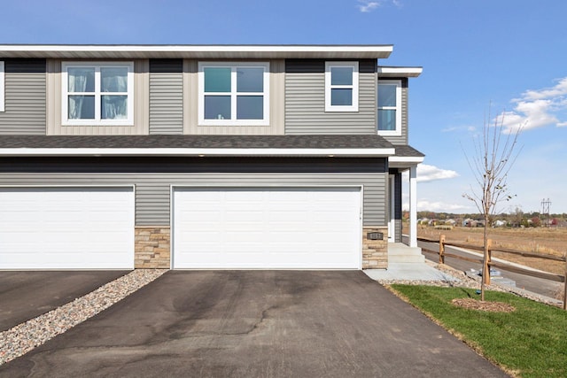 view of front of house with a garage